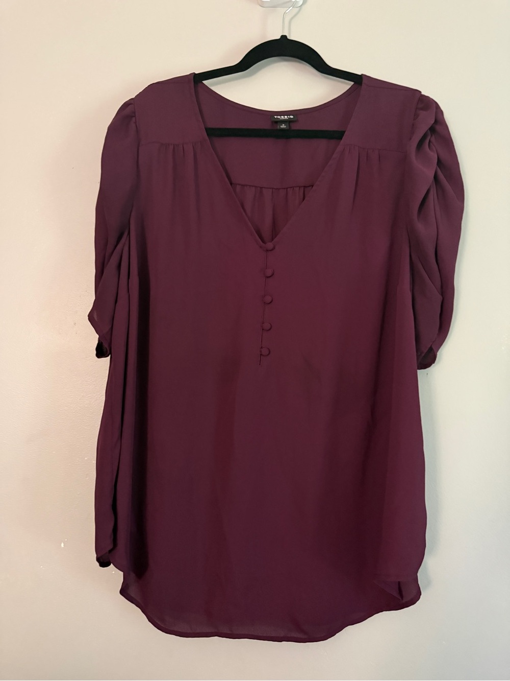 Torrid Sz 3 Burgundy/Plum color  V-Neck Blouse
